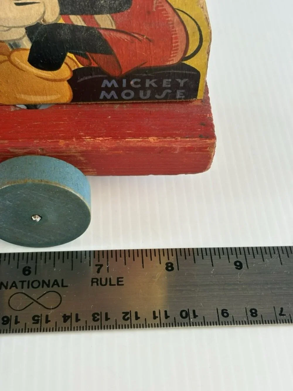 MICKEY MOUSE PULL TOY Train Engineer No. 485 Choo Choo Antique Fisher Price